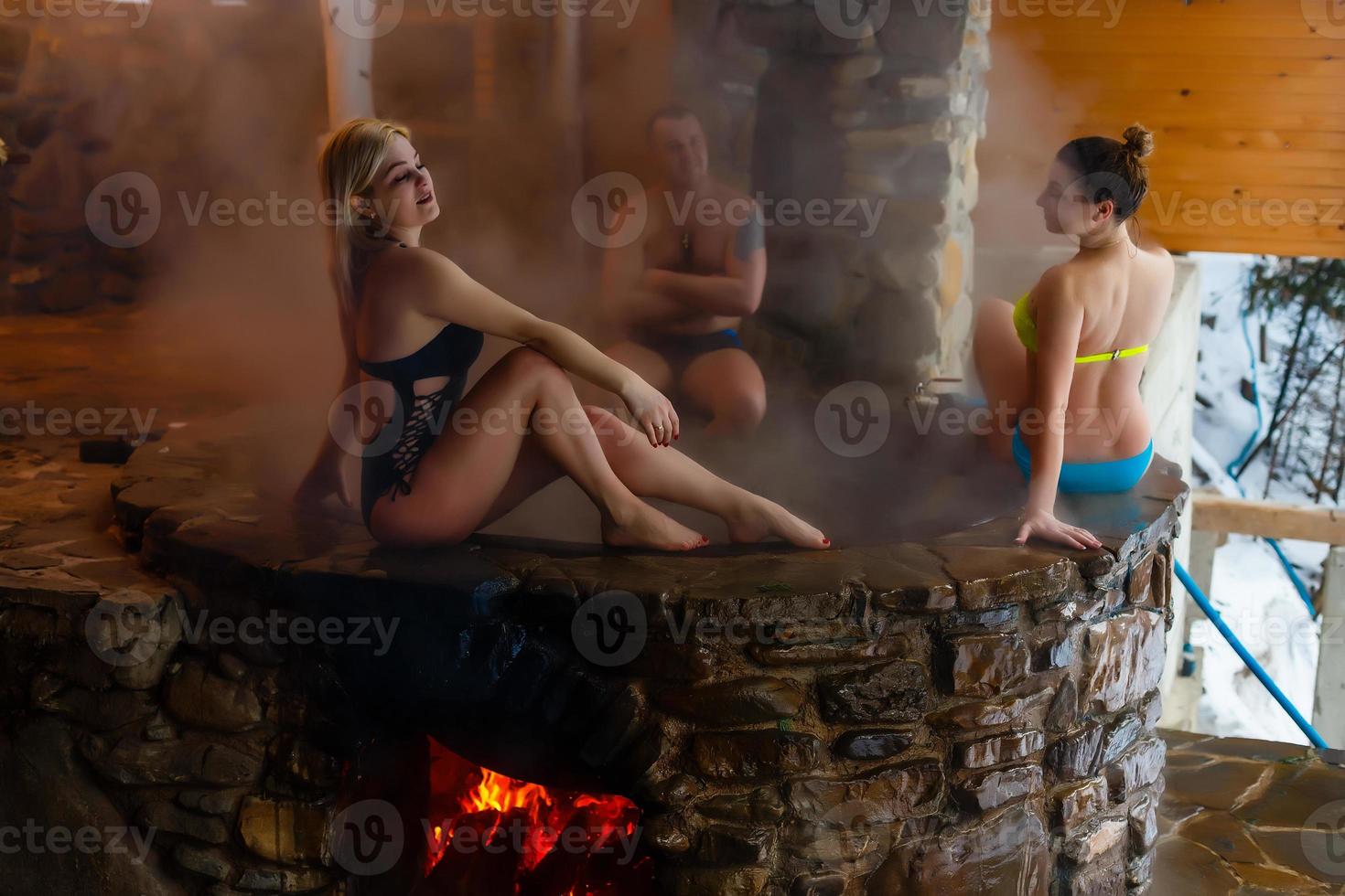 friends in vats, jacuzzi photo