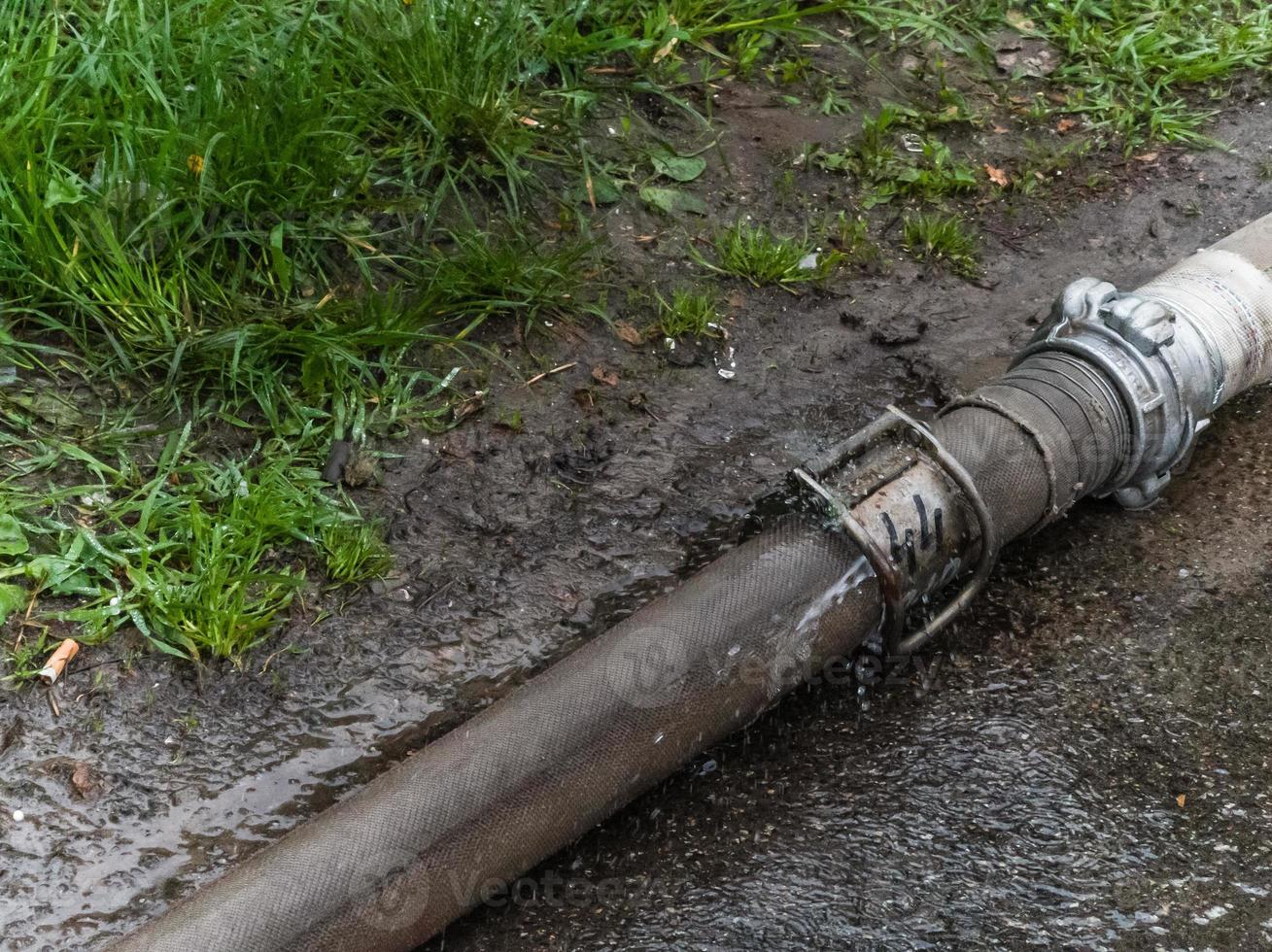 Fire Hydrant In Use During a Structure Fire photo