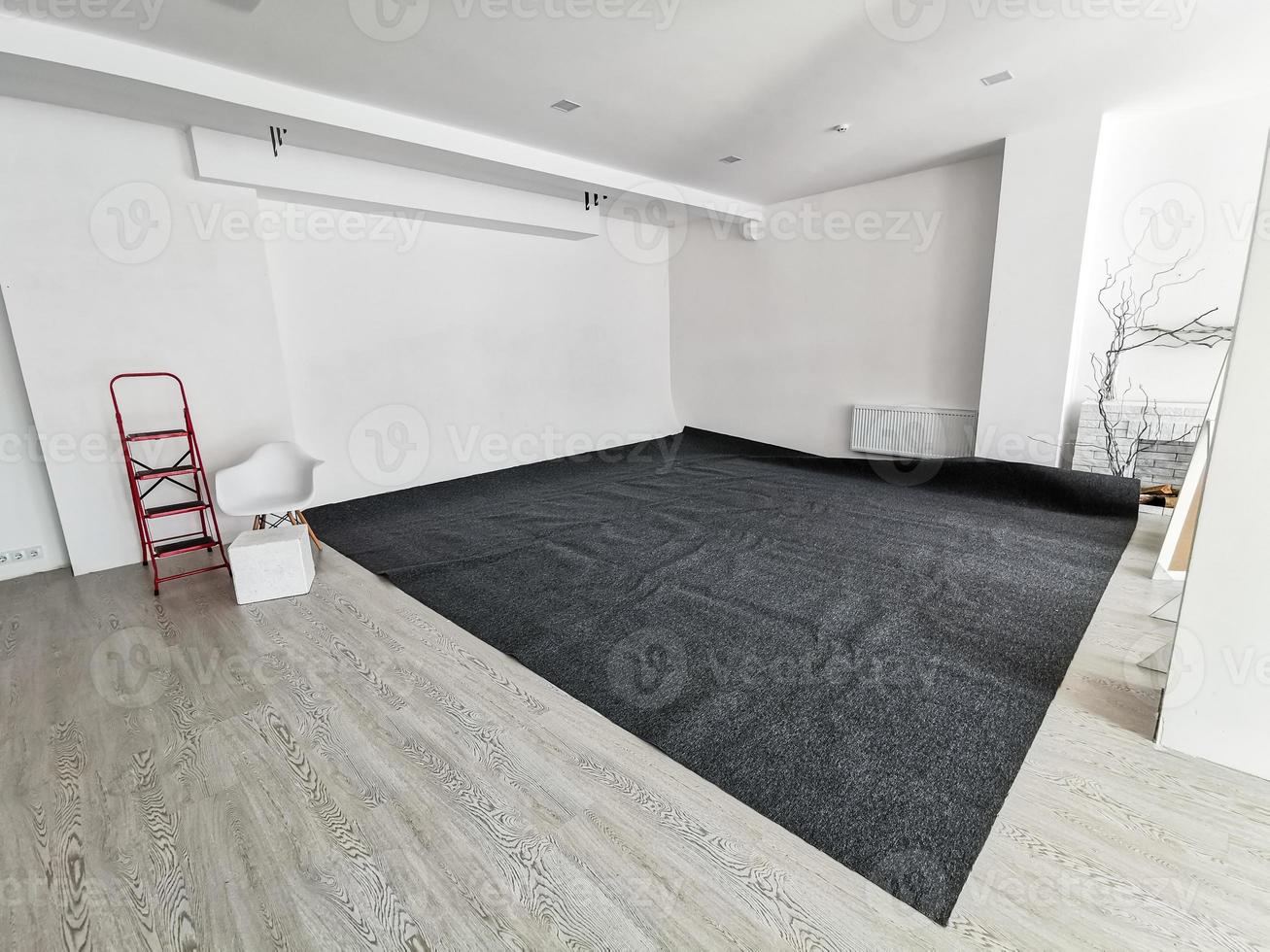 black carpet laid in the office photo