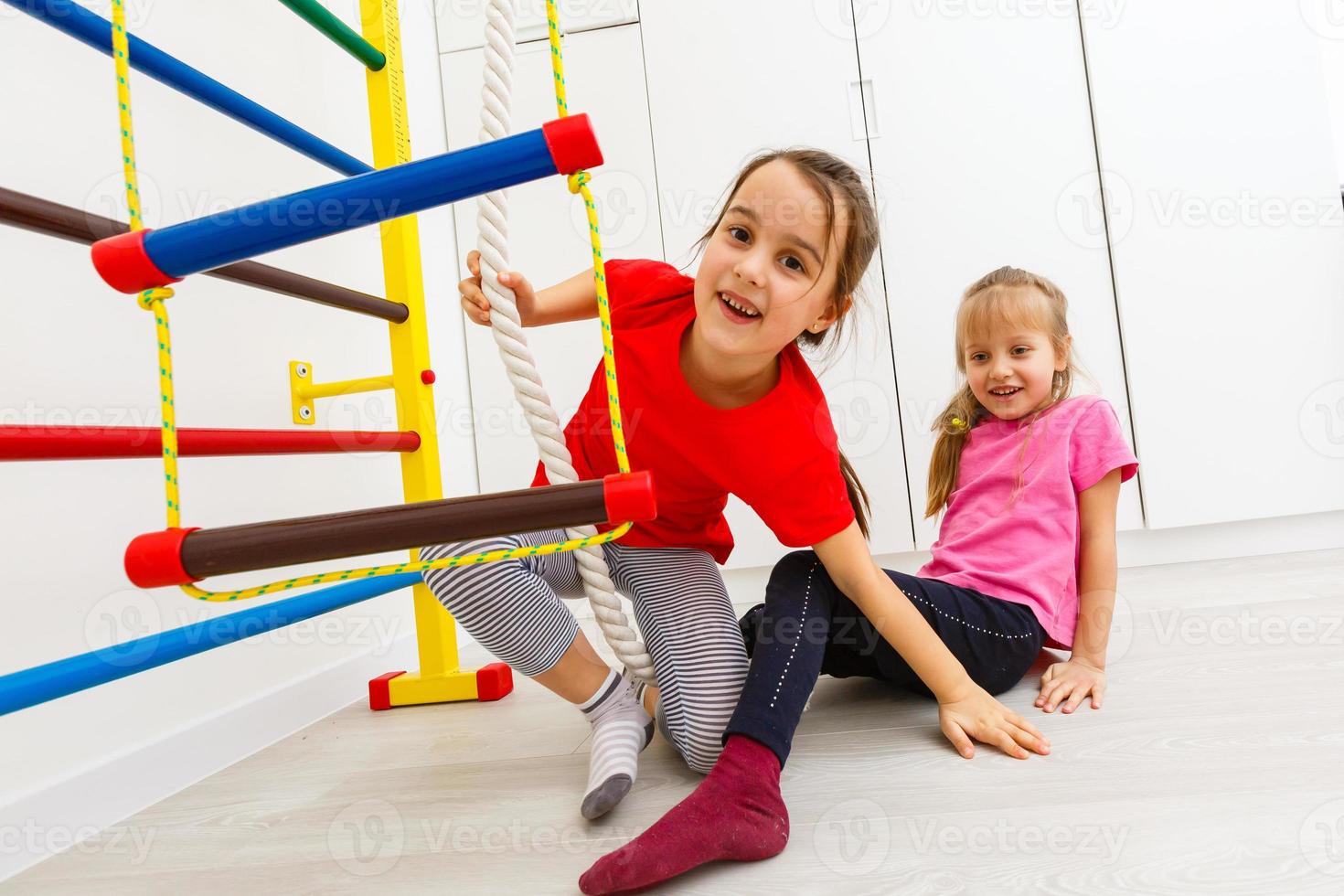 Yard gymnastics. Classes are on the horizontal bar and parallel bars. photo