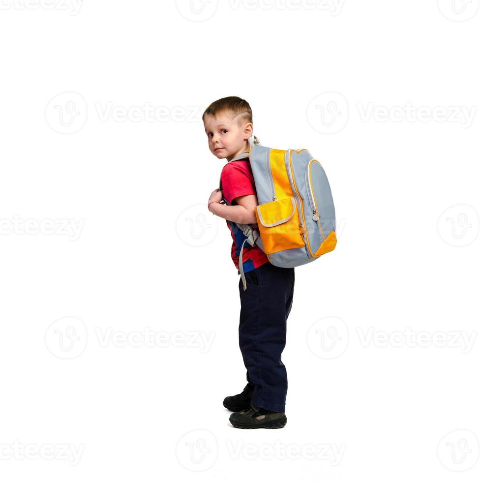 schoolboy in studio photo
