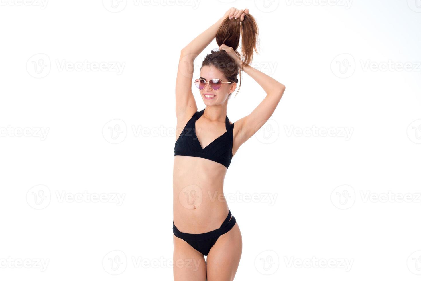 girl in black swimsuit photo