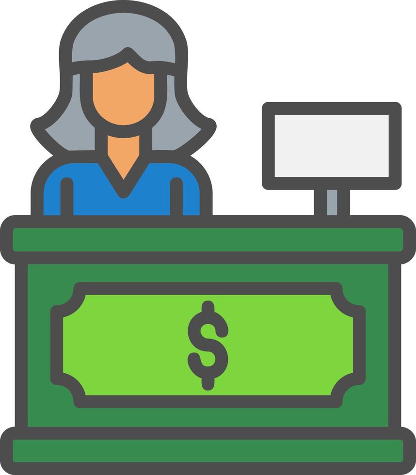 Cashier Counter Vector Icon