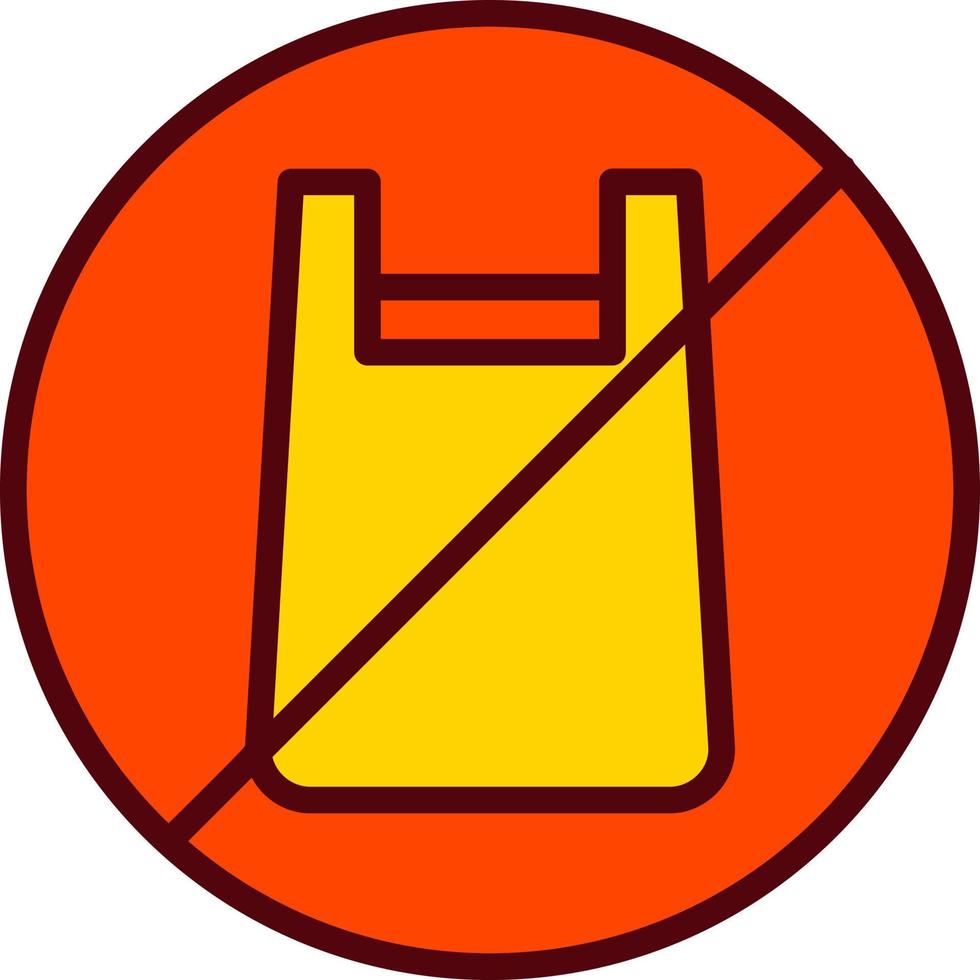 No Plastic Bag Vector Icon