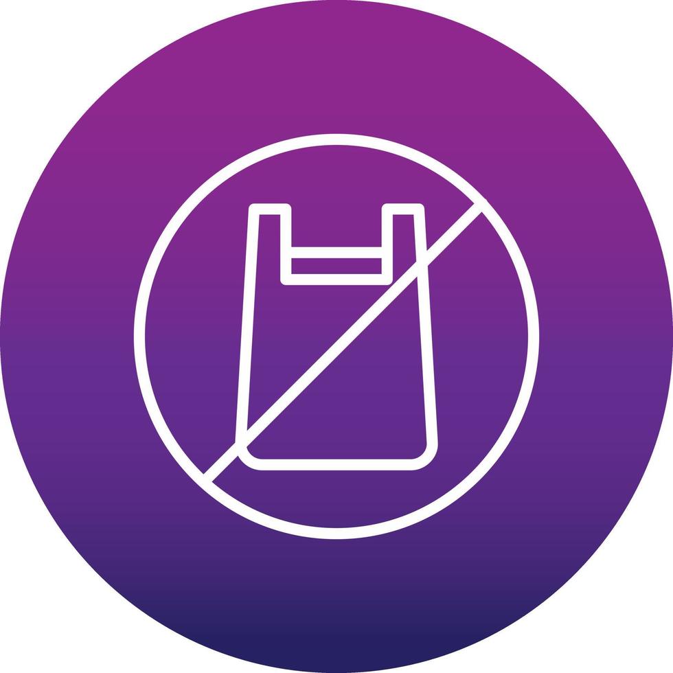 No Plastic Bag Vector Icon