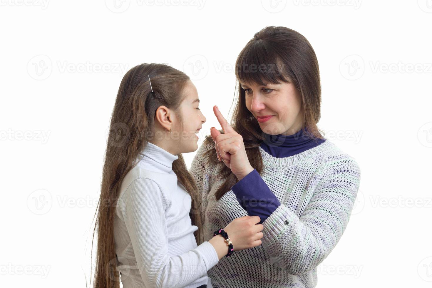 portrait of mother with her little daughter photo