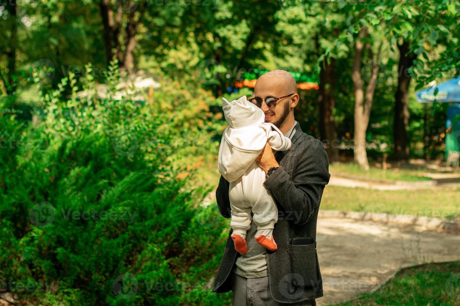 glamour father with his little baby girl photo