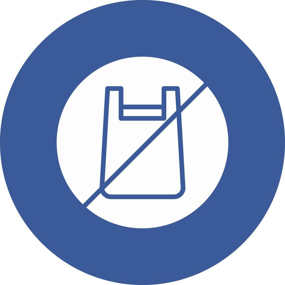 No Plastic Bag Vector Icon
