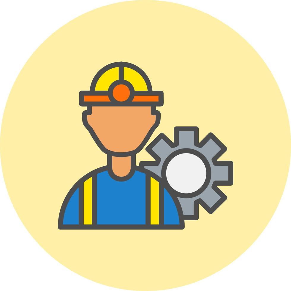 icono de vector de trabajador de construcción