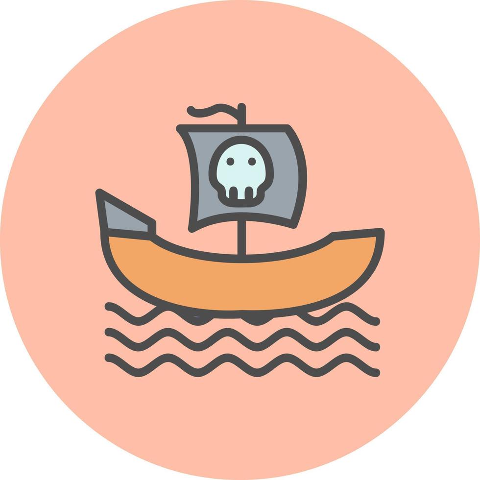 icono de vector de barco pirata