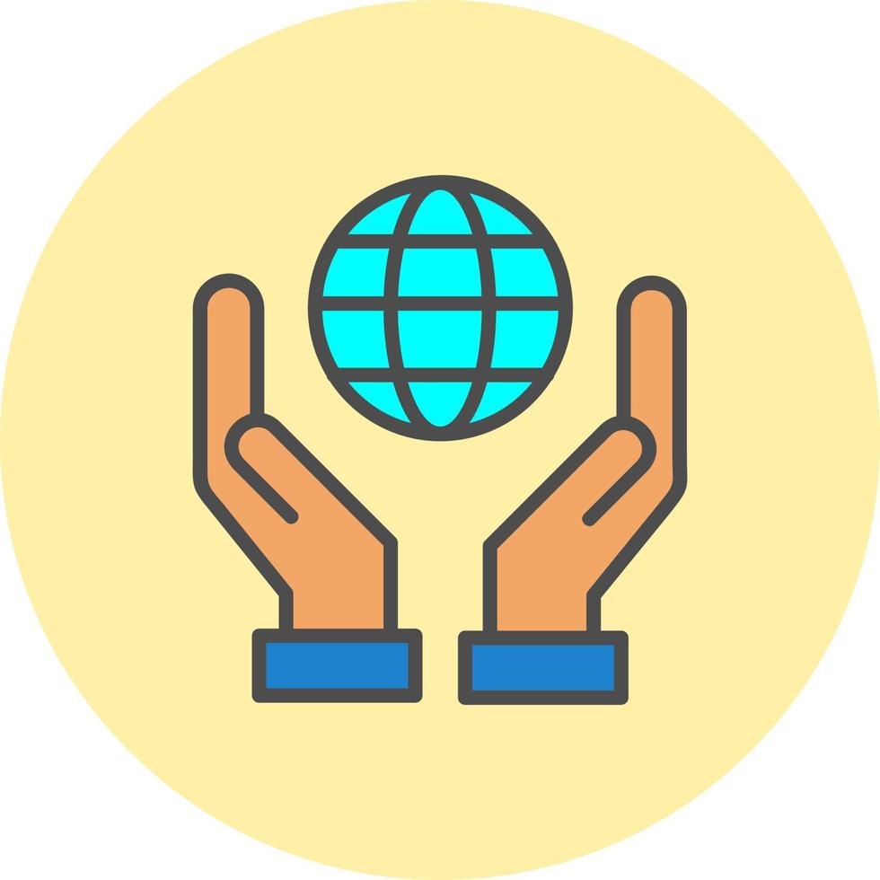 Hand With Earth Vector Icon