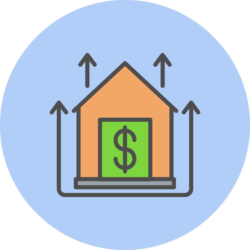 icono de vector de crecimiento de precios de la vivienda