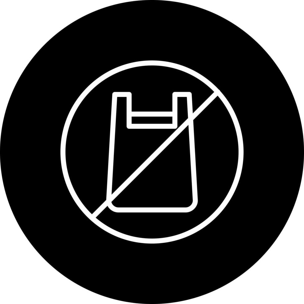 No Plastic Bag Vector Icon