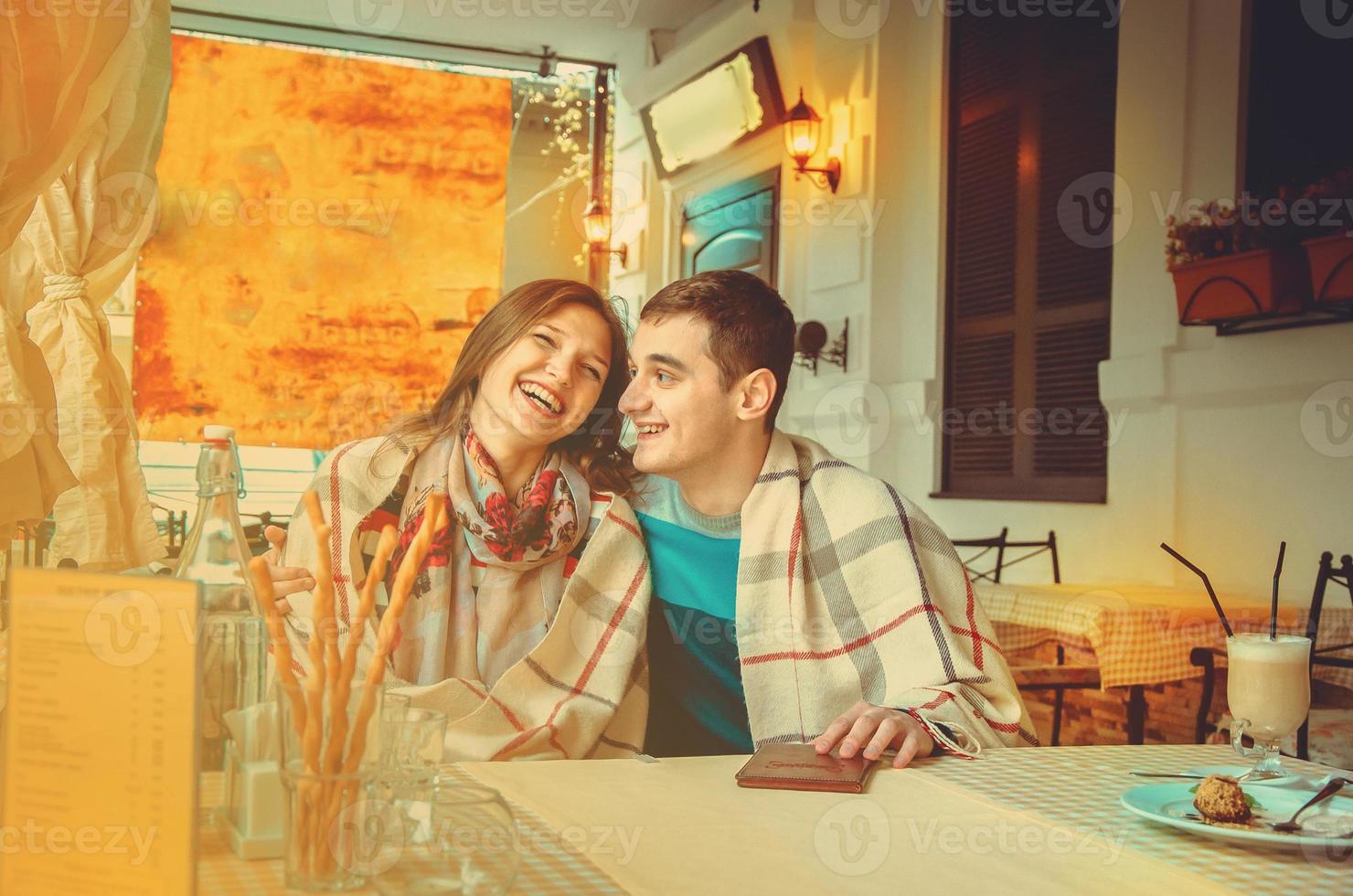 couple in love having fun and laughing photo