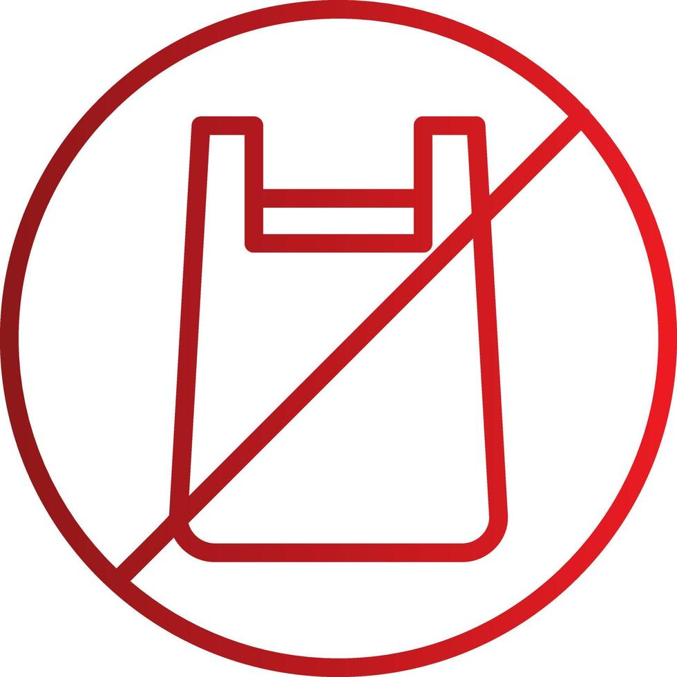 No Plastic Bag Vector Icon