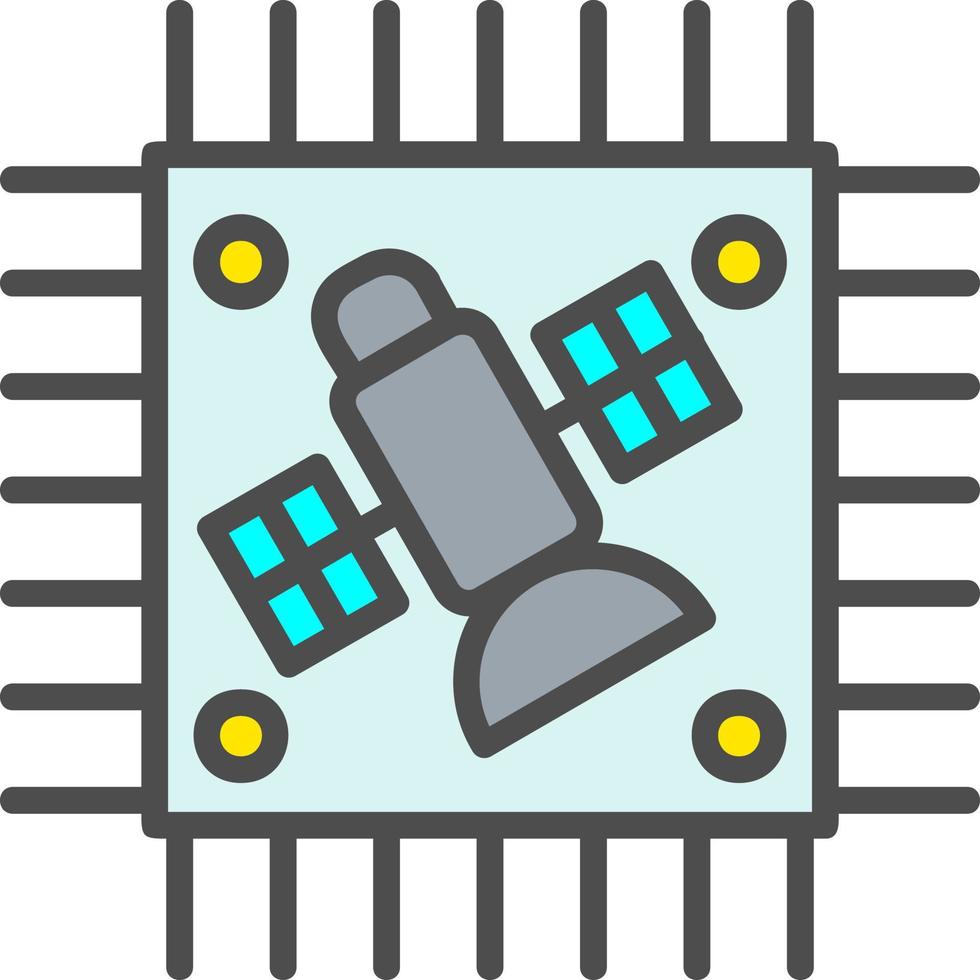 icono de vector de chip de satélite