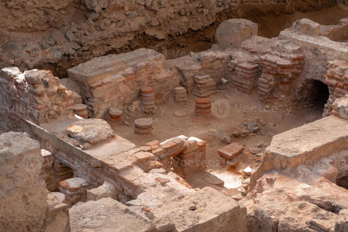 primer plano de las antiguas ruinas griegas foto