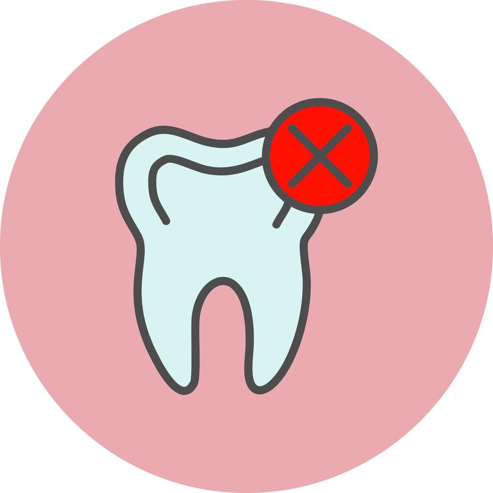 icono de vector de pérdida de dientes