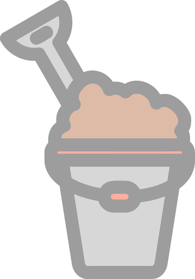 Sand Bucket Vector Icon Design