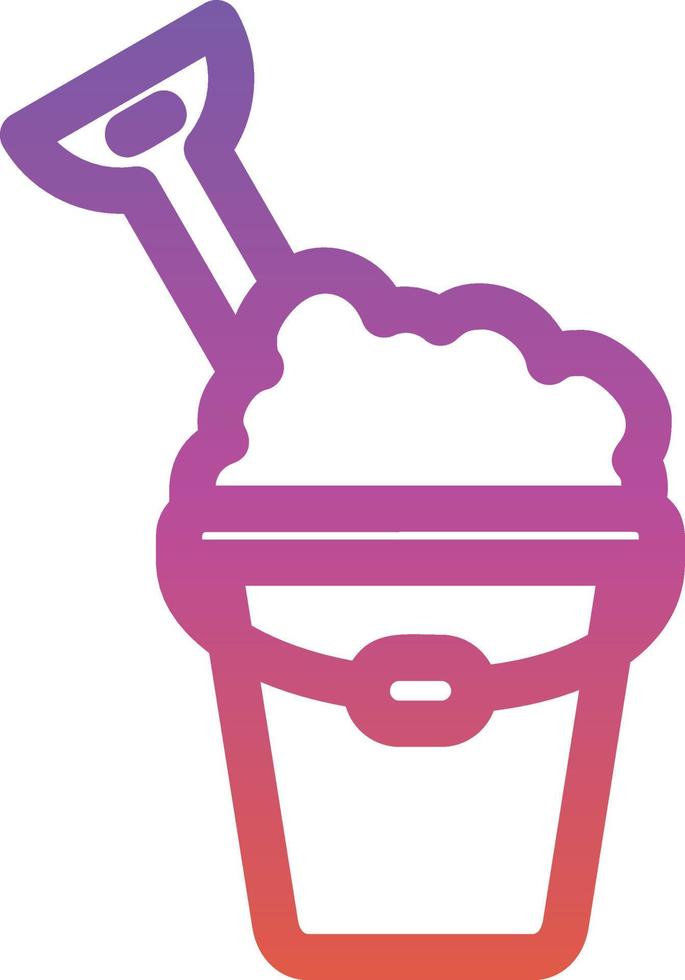 Sand Bucket Vector Icon Design