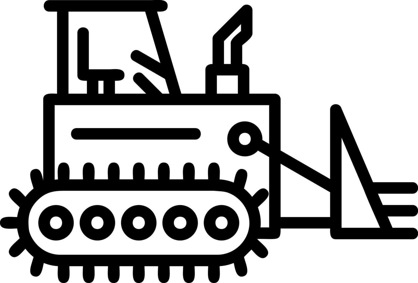 Bulldozer Vector Icon Design