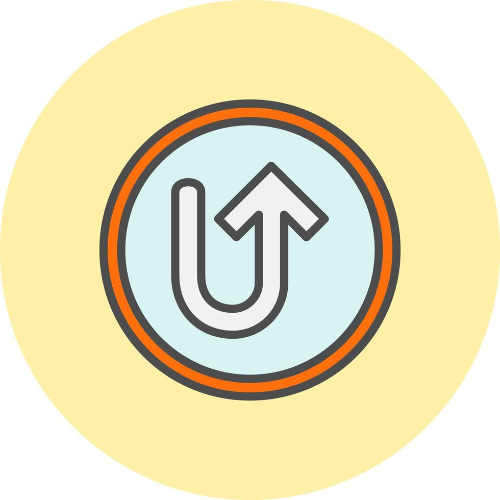 Turn Up Arrow Vector Icon