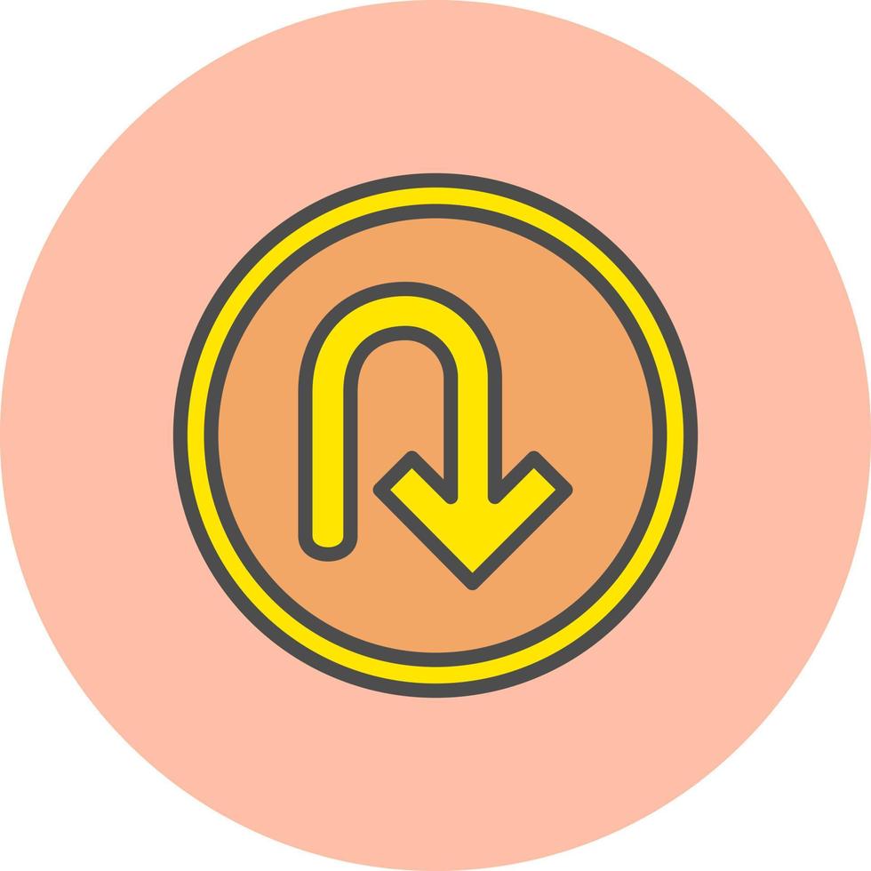 Turn Down Arrow Vector Icon