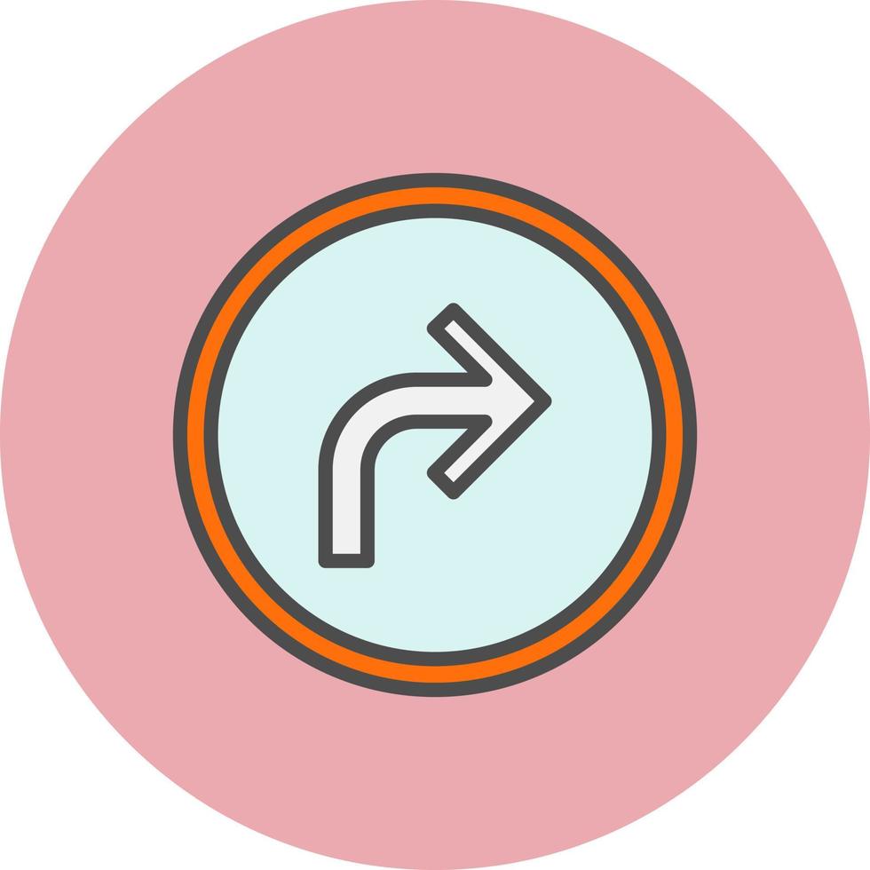 Turn Right Arrow Vector Icon