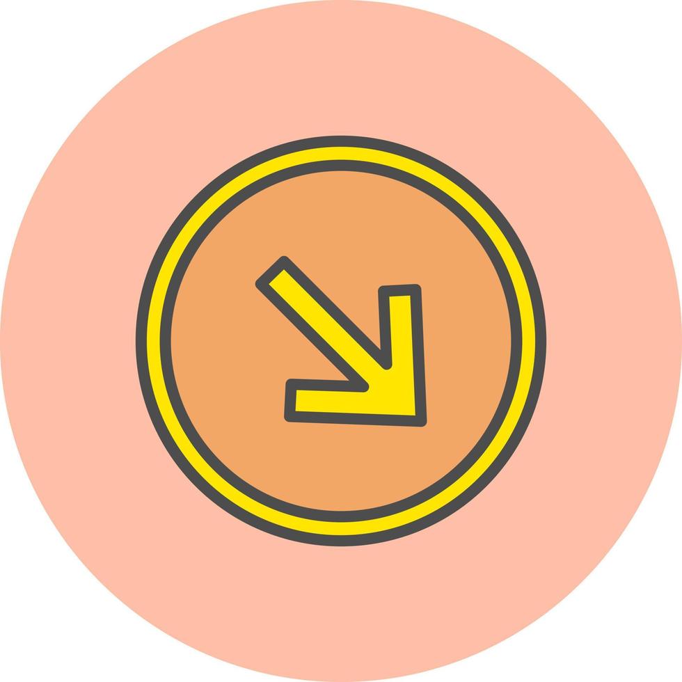 Down Right Arrow Vector Icon