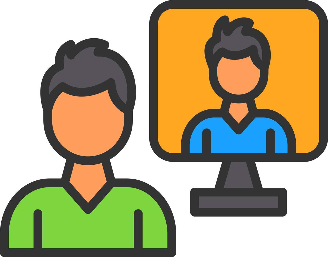 Online Conference Vector Icon Design