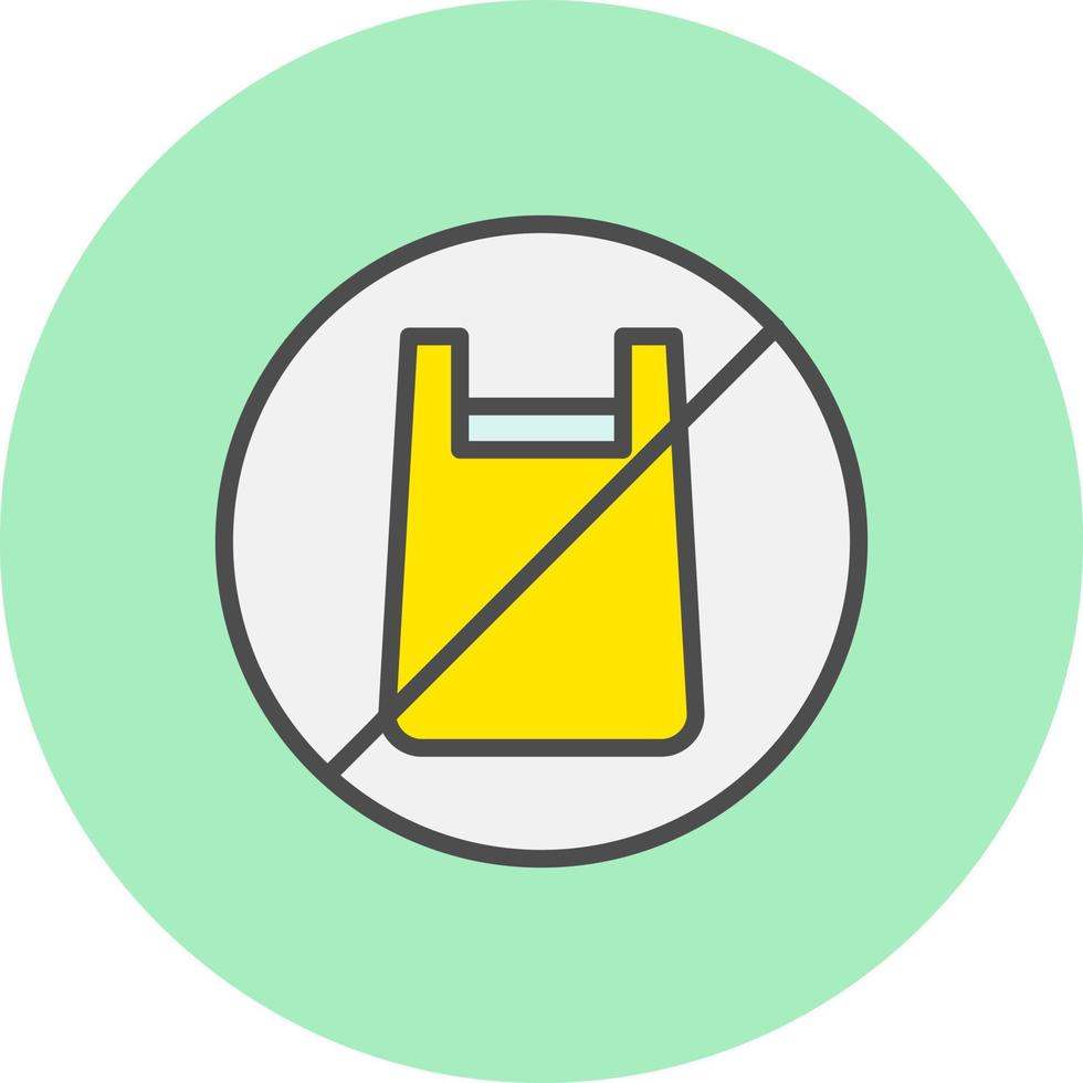 No Plastic Bag Vector Icon