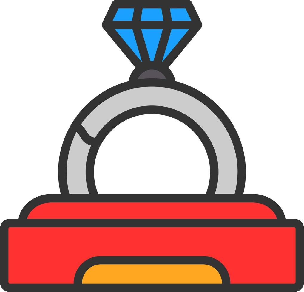 diseño de icono de vector de anillo de compromiso