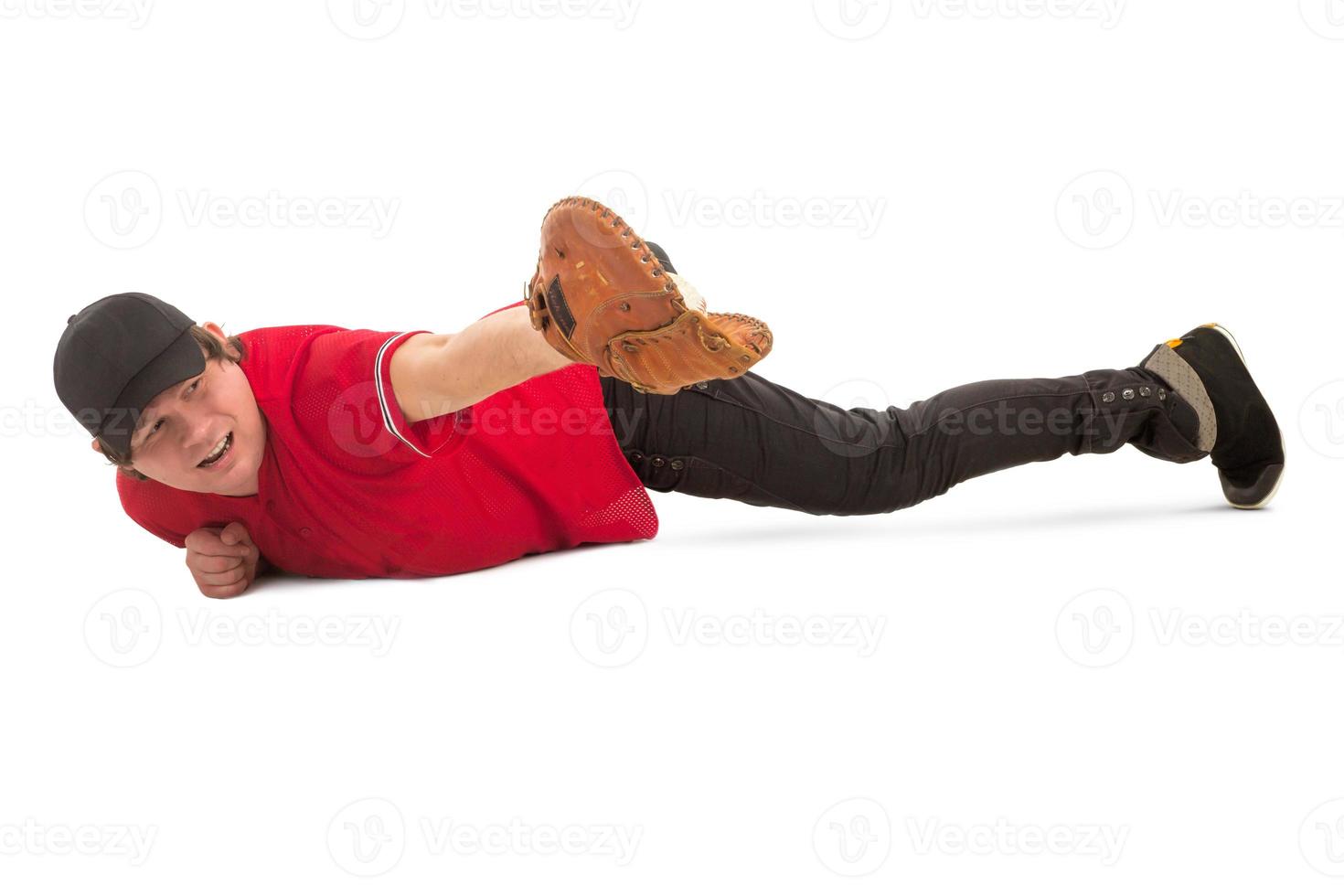Baceball player with a glove photo
