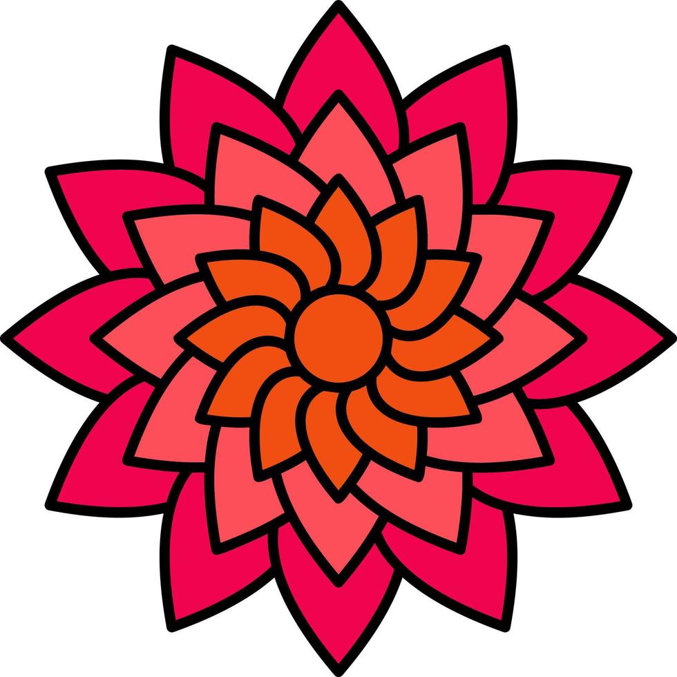 Dahlia Vector Icon Design