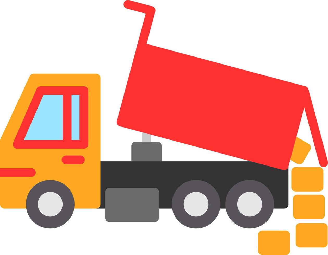 Dumper Truck Vector Icon Design