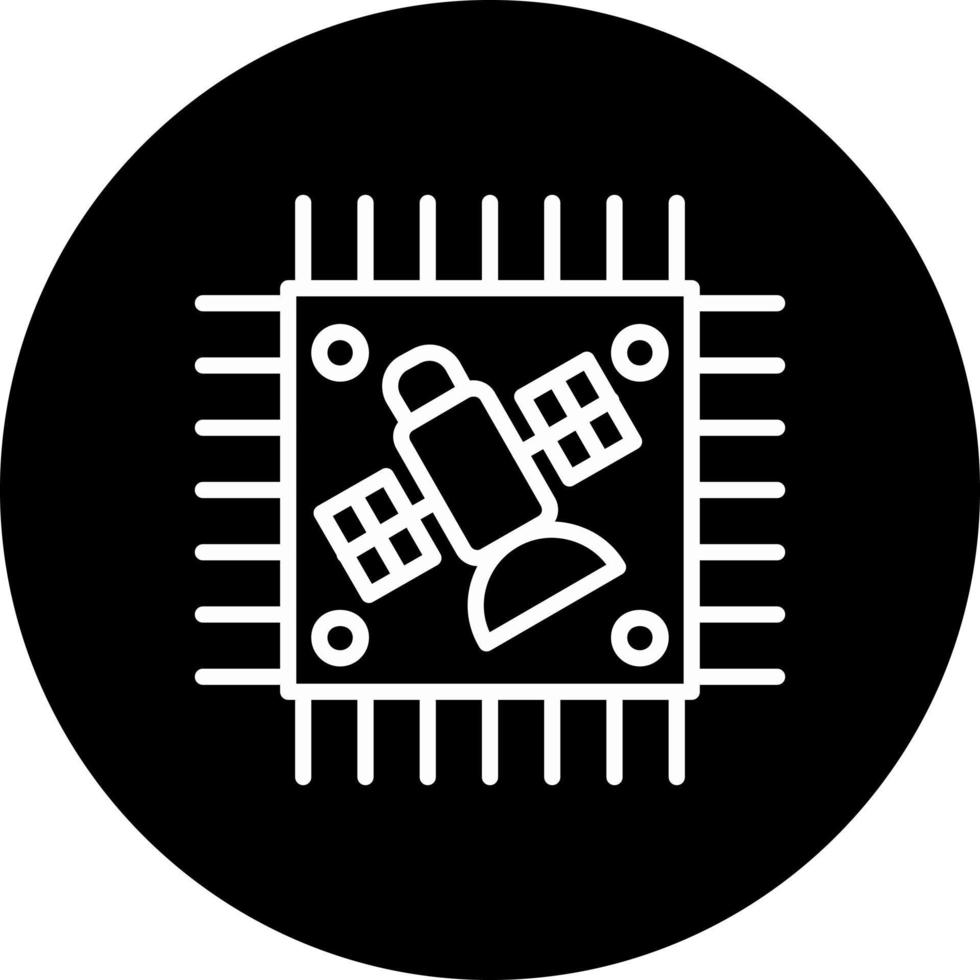 icono de vector de chip de satélite