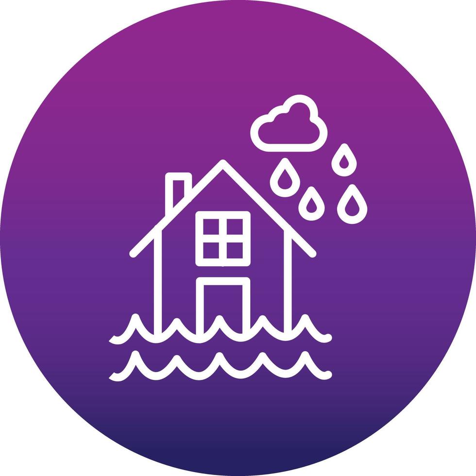 Flooded House Vector Icon