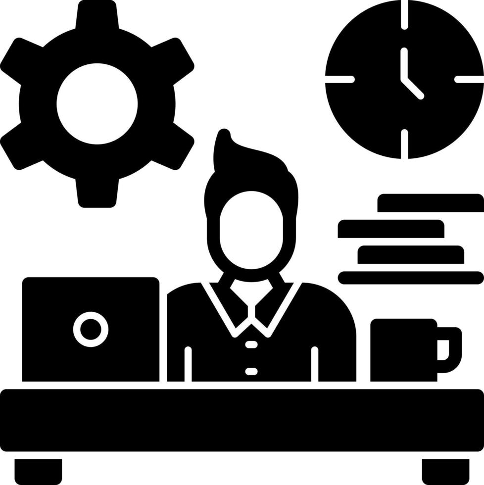 diseño de icono de vector adicto al trabajo