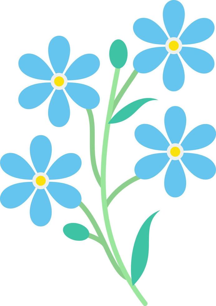 Alpine Forget Me Not Vector Icon Design