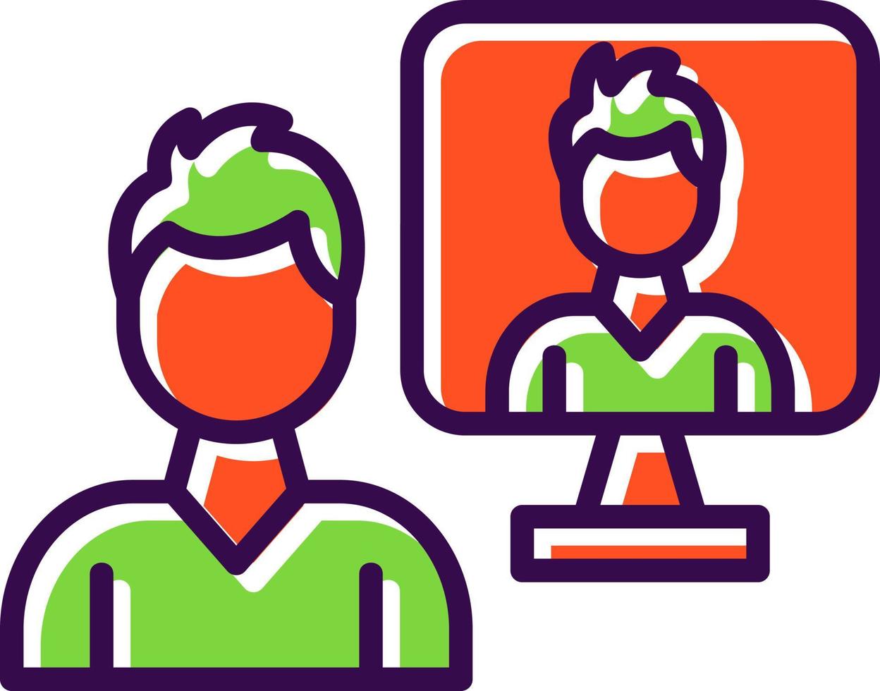 Online Conference Vector Icon Design