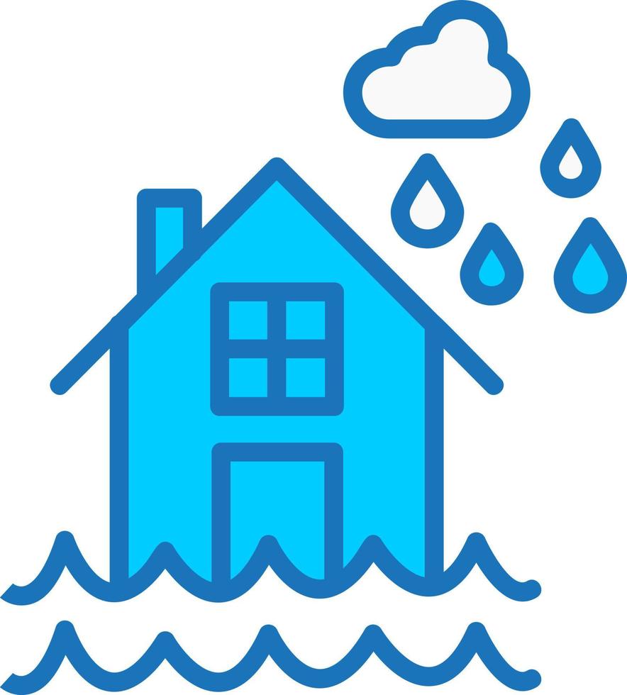 Flooded House Vector Icon