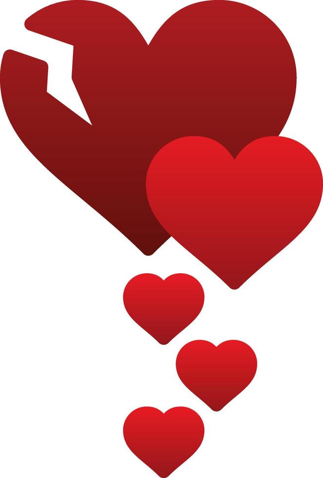 Broken Heart Vector Icon Design