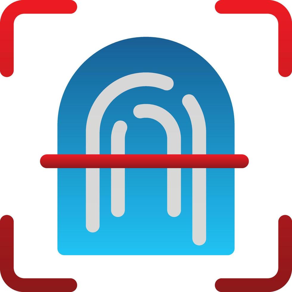 Fingerprint Scan Vector Icon Design