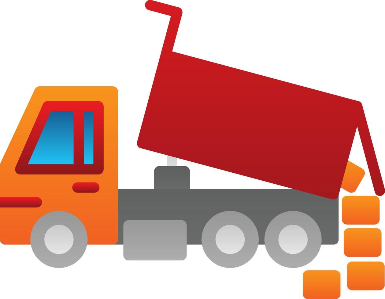 Dumper Truck Vector Icon Design