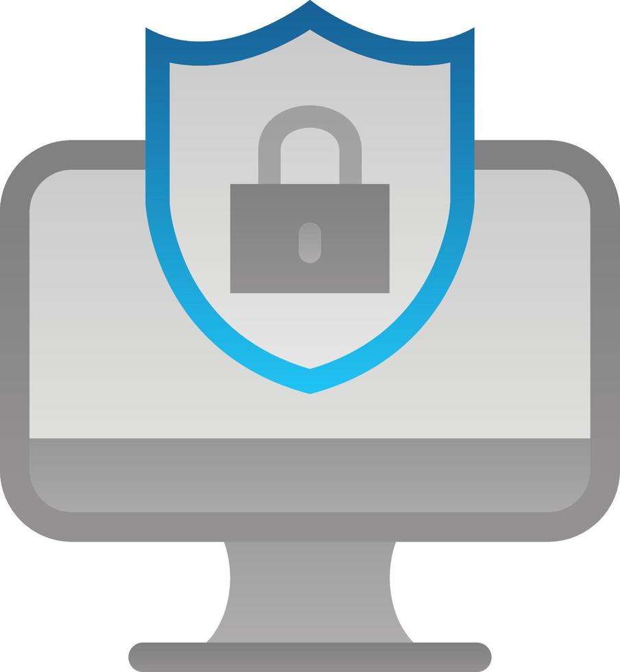 Secure Computer Vector Icon Design