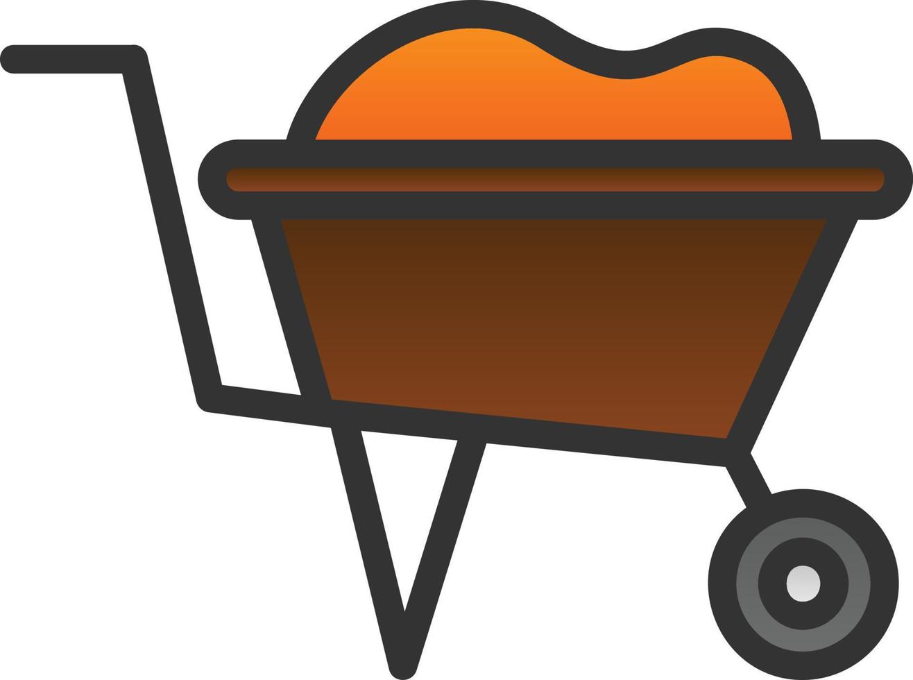Wheelbarrow Vector Icon Design