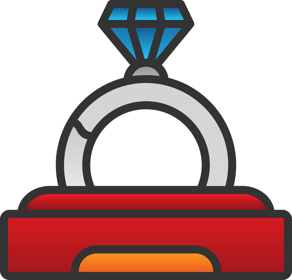 diseño de icono de vector de anillo de compromiso