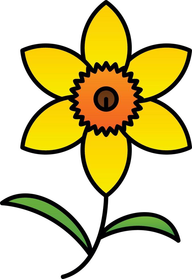 Daffodil Vector Icon Design