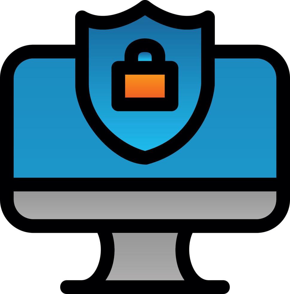 Secure Computer Vector Icon Design