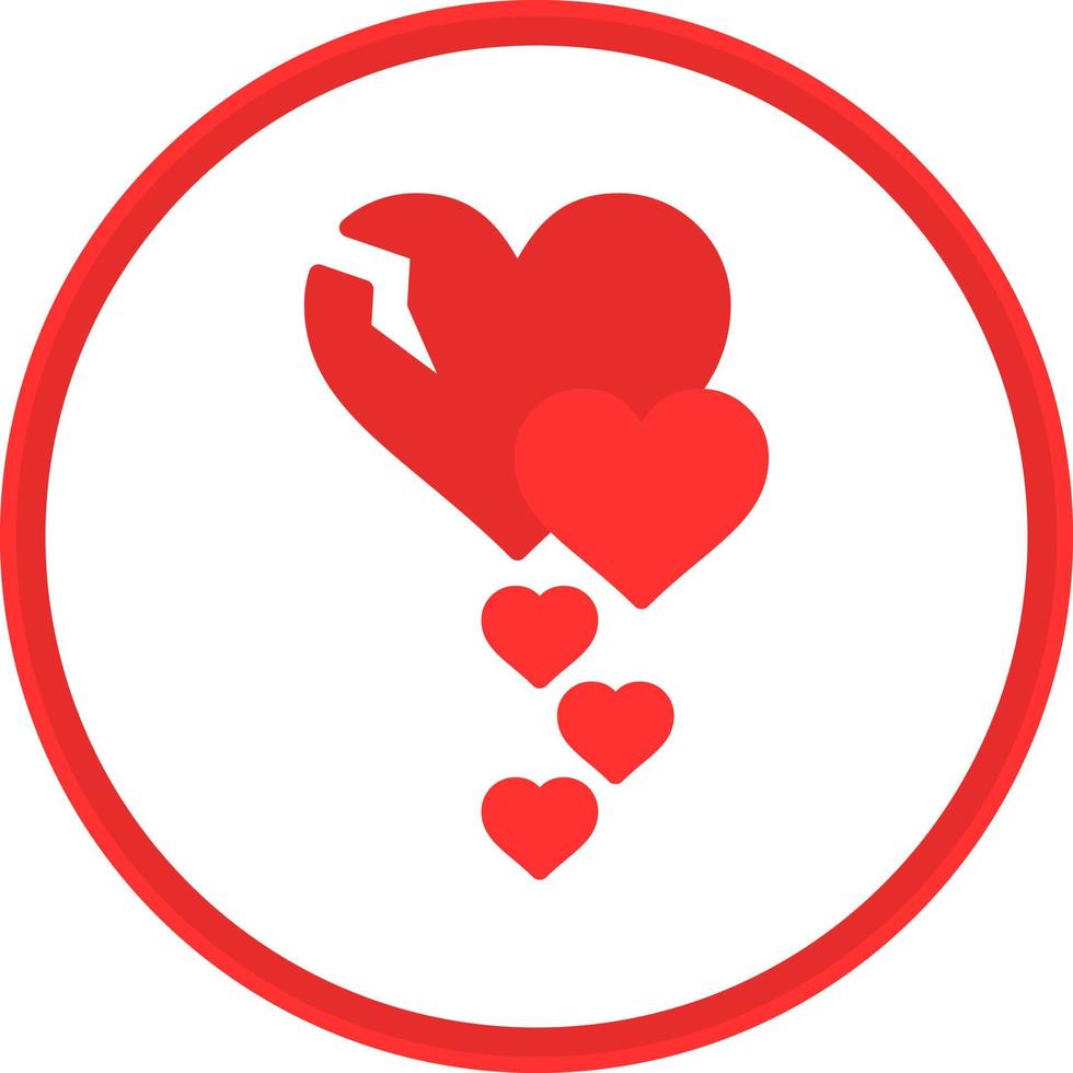 Broken Heart Vector Icon Design